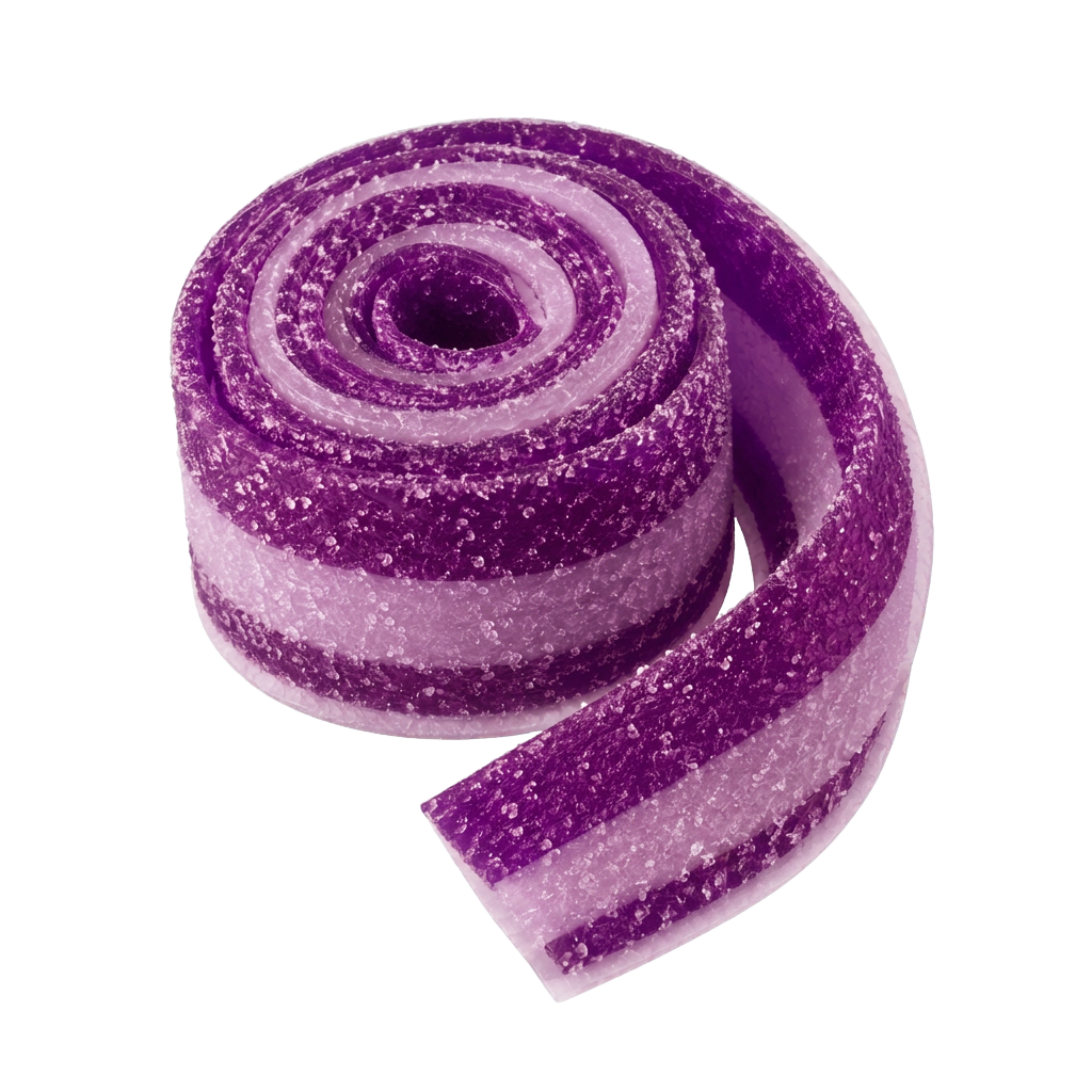 Purple Haze Grape sugar-coated gummy tape roll